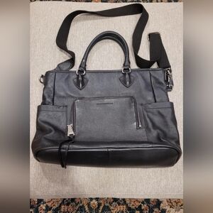 Vintage Aimee Kestenberg Crossbody Large Black Pebble Leather Purse Shoulder